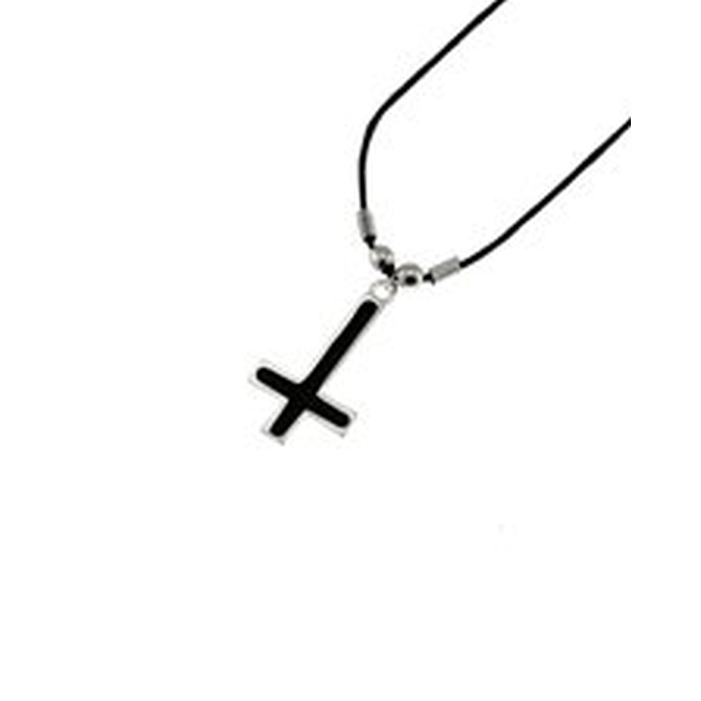 Zac's Alter Ego - Cross Ketting - Zwart/Zilverkleurig